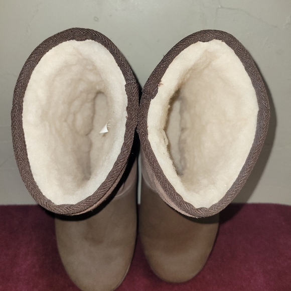 Emu Ridge Brown Boots Size 7 Australian Suede Wool Lining Mid Calf - Picture 6 of 11